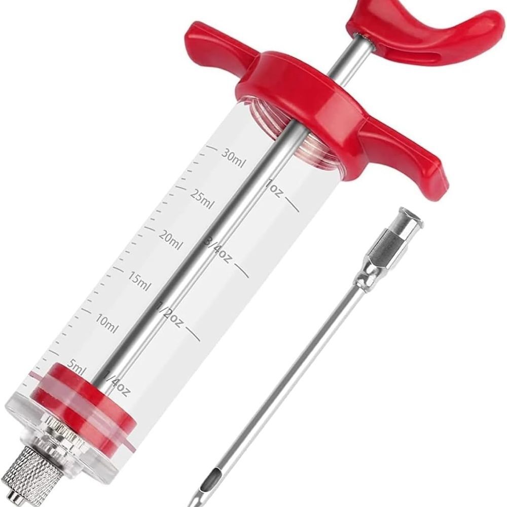 3 For $12 Sale! Red Marinade Injector Syringe for Cooking and Grilling